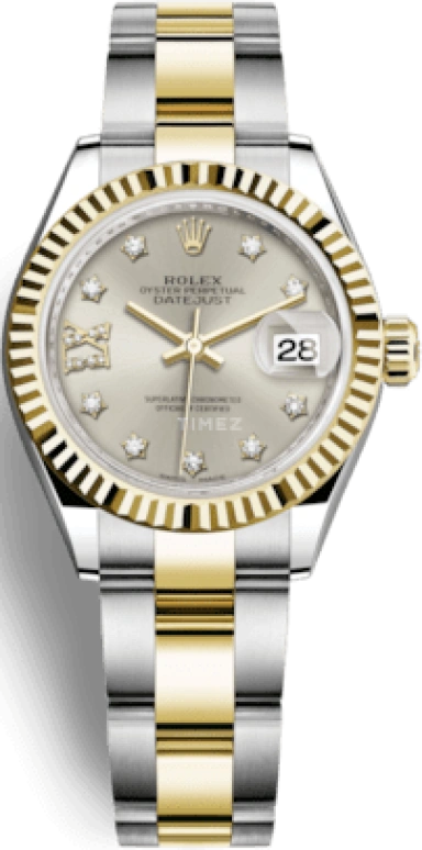 Rolex,Lady-Datejust 28mm,28mm,Yellow Gold,Oystersteel,Silver,Automatic,Day,55hours,279173,279173-0004