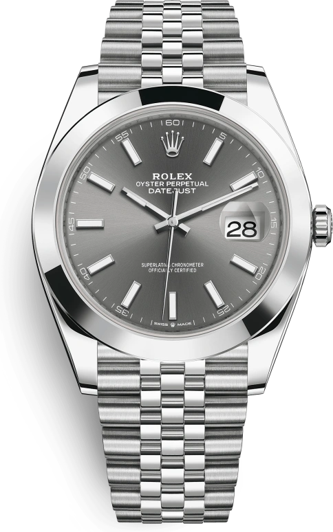 Rolex,Datejust 41 41mm,41mm,Stainless Steel,Grey,Automatic,Day,70hours,126300,126300-0008