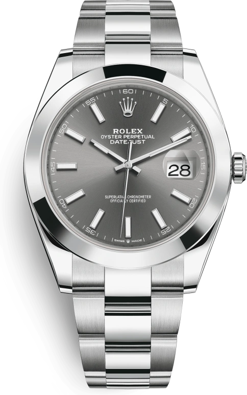 Rolex,Datejust 41 41mm,41mm,Stainless Steel,Grey,Automatic,Day,70hours,126300,126300-0007