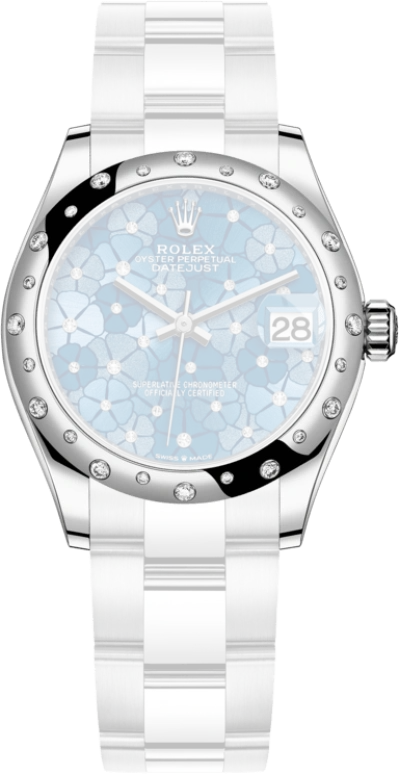 Rolex,Datejust 31 31mm,31mm,White Gold,Stainless Steel,Blue,Automatic,Day,55hours,278344RBR,278344RBR-0037