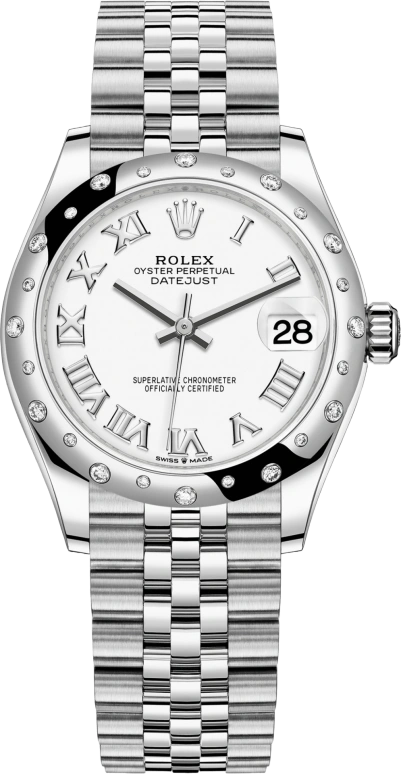 Rolex,Datejust 31 31mm,31mm,White Gold,Stainless Steel,White,Automatic,Day,55hours,278344RBR,278344RBR-0012