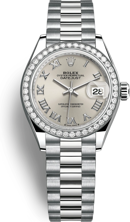 Rolex,Lady-Datejust 28mm,28mm,White Gold,Silver,Automatic,Day,55hours,279139RBR,279139RBR-0007