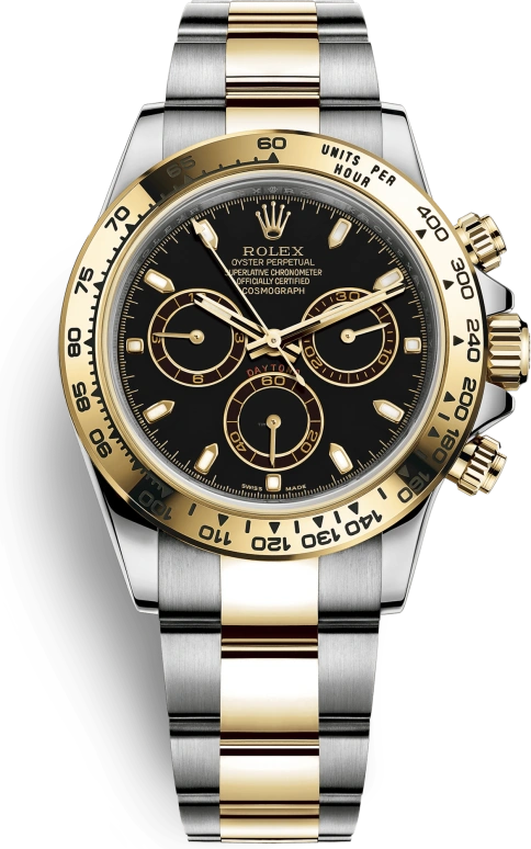 Rolex,Daytona 40mm,40mm,Yellow Gold,Stainless Steel,Black,Automatic,Chronograph,72hours,116503,116503-0004