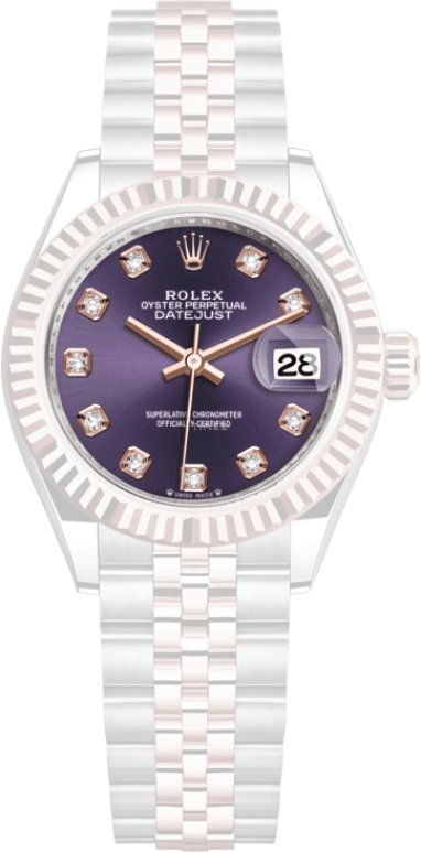 Rolex,Lady-Datejust 28mm,28mm,Oystersteel,Everose Gold,Purple,Automatic,Day,55hours,279171,279171-0015