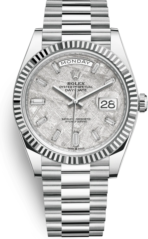 Rolex,Day-Date 40 40mm,40mm,Platinum,Silver,Automatic,Date,Day,228236,228236-0011