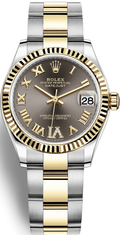Rolex,Datejust 31 31mm,31mm,Yellow Gold,Stainless Steel,Grey,Automatic,Day,55hours,278273,278273-0017