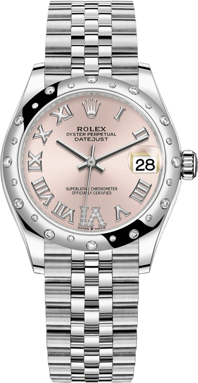 Rolex,Datejust 31 31mm,31mm,White Gold,Stainless Steel,Pink,Automatic,Day,55hours,278344RBR,278344RBR-0026
