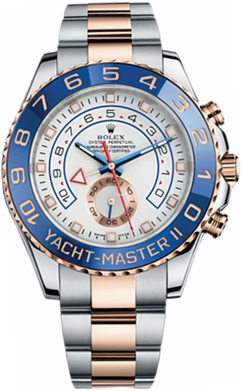 Rolex,Yacht-Master 44mm,44mm,Rose Gold,Stainless Steel,White,Automatic,Countdown,Chronograph,116681,116681-0001