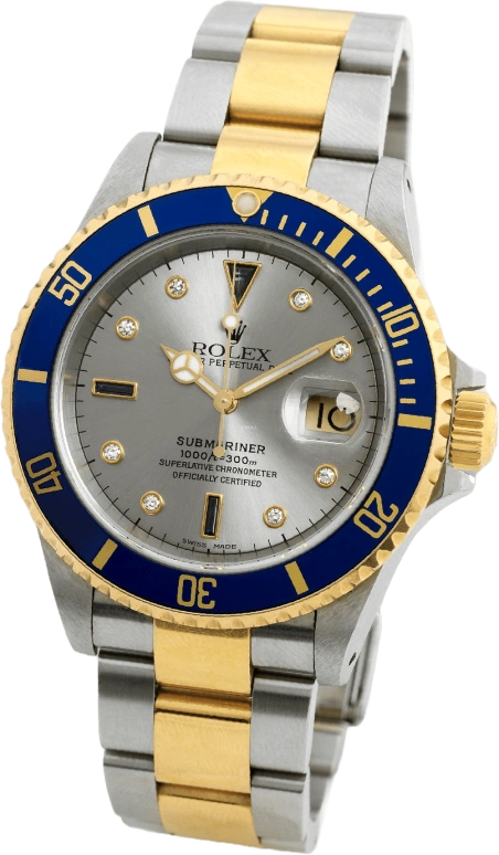 Rolex,Submariner 40mm,40mm,Yellow Gold,Stainless Steel,Silver,Automatic,Big Date,48hours,16613 SERTI SILVER