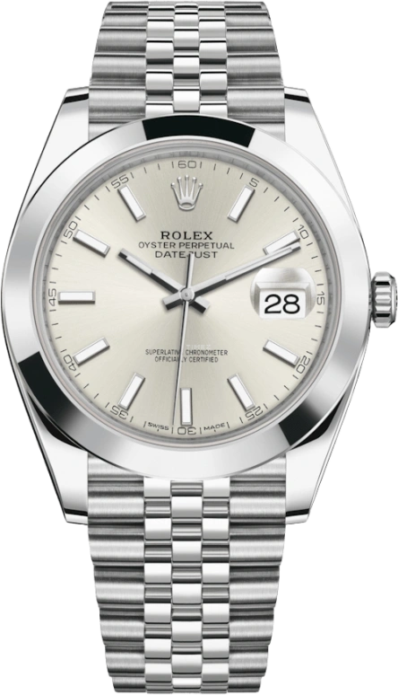 Rolex,Datejust 41 41mm,41mm,Stainless Steel,Silver,Automatic,Day,70hours,126300,126300-0004