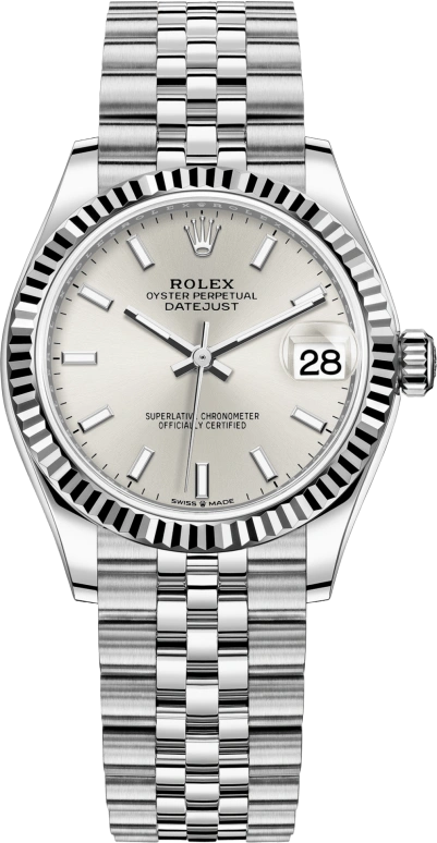 Rolex,Datejust 31 31mm,31mm,White Gold,Stainless Steel,Silver,Automatic,Day,55hours,278274,278274-0012