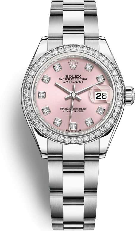 Rolex,Lady-Datejust 28mm,28mm,White Gold,Oystersteel,Pink,Automatic,Day,55hours,279384RBR,279384RBR-0004