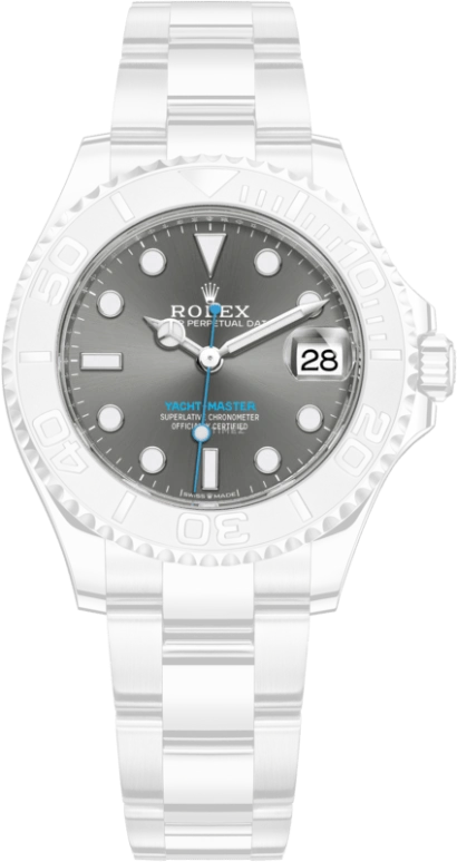 Rolex,Yacht-Master 37mm,37mm,Platinum,Stainless Steel,Grey,Automatic,Date,55hours,268622,268622-0002