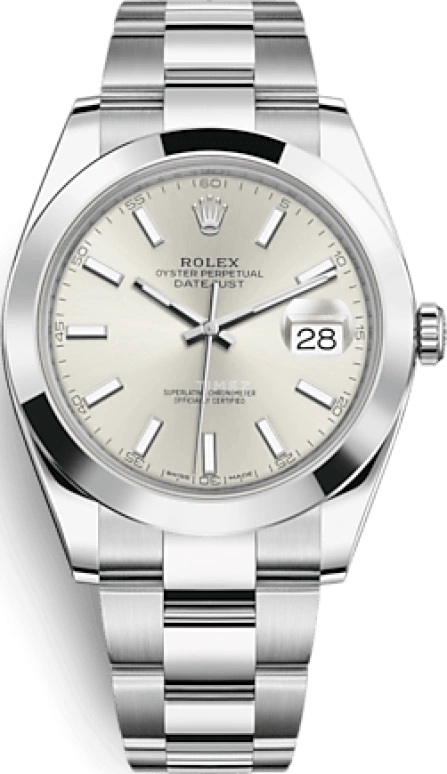 Rolex,Datejust 41 41mm,41mm,Stainless Steel,Silver,Automatic,Day,70hours,126300,126300-0003