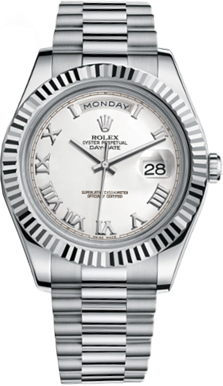 Rolex,Day-Date II 41mm,41mm,White Gold,White,Automatic,Date,Day,218239,218239-0041