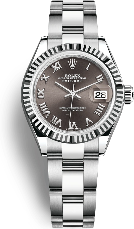 Rolex,Lady-Datejust 28mm,28mm,White Gold,Oystersteel,Grey,Automatic,Day,55hours,279174,279174-0014