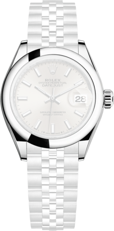 Rolex,Lady-Datejust 28mm,28mm,Stainless Steel,Silver,Automatic,Day,55hours,279160,279160-0005