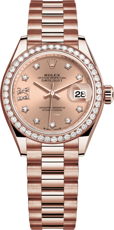 Rolex,Lady-Datejust 28mm,28mm,Everose Gold,Pink,Automatic,Day,55hours,279135RBR,279135RBR-0029