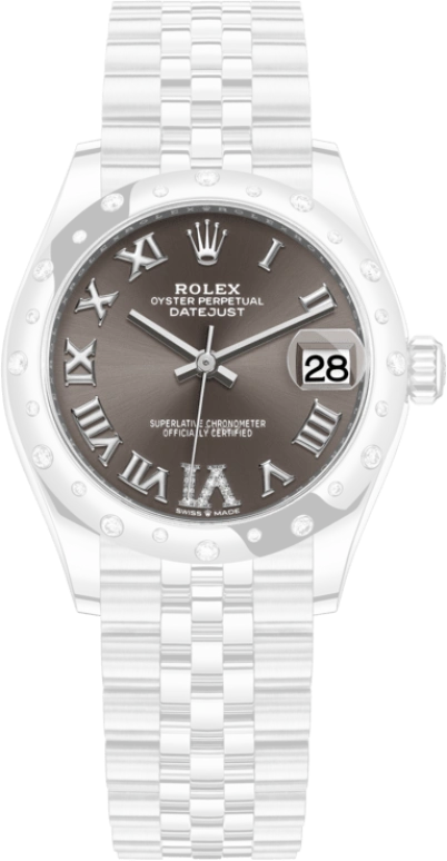 Rolex,Datejust 31 31mm,31mm,White Gold,Stainless Steel,Grey,Automatic,Day,55hours,278344RBR,278344RBR-0030