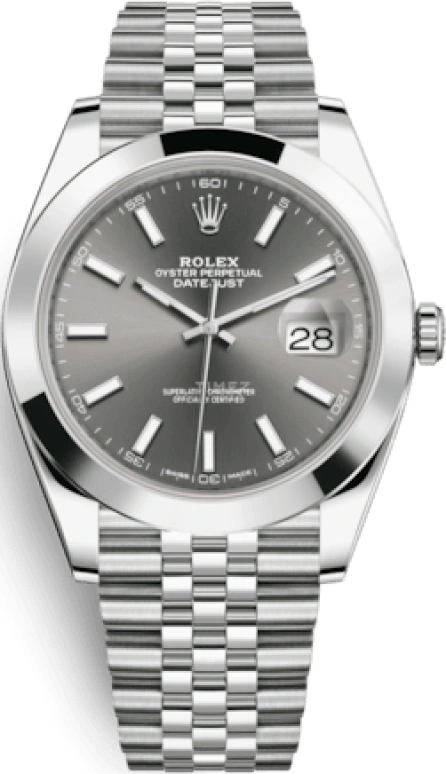 Rolex,Datejust 41 41mm,41mm,Stainless Steel,Grey,Automatic,Day,70hours,126300,126300-0008