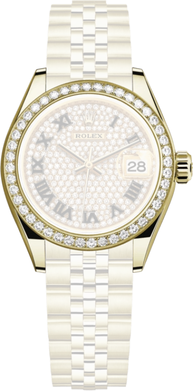 Rolex,Lady-Datejust 28mm,28mm,Yellow Gold,Silver,Gold,Automatic,Day,55hours,279138RBR,279138RBR-0030