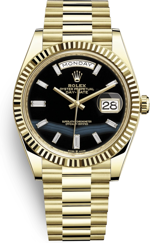 Rolex,Day-Date 40 40mm,40mm,Yellow Gold,Black,Automatic,Date,Day,228238,228238-0059