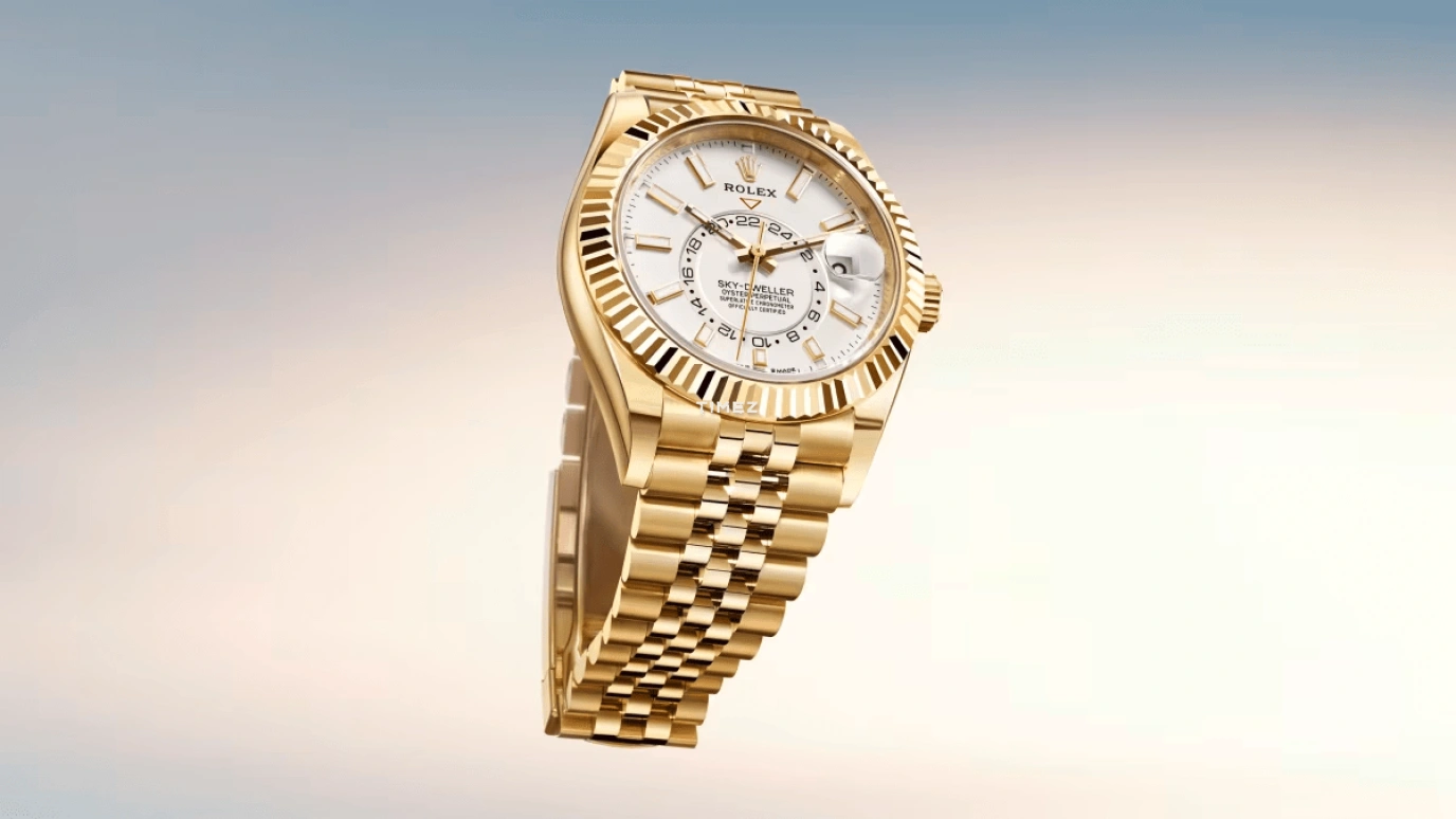 Rolex,Sky-Dweller 42mm,42mm,Yellow Gold,White,Automatic,Month,Day,Dule Time,336938,336938-0006
