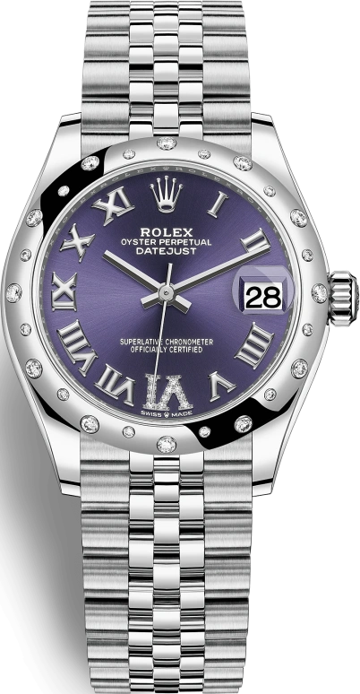Rolex,Datejust 31 31mm,31mm,White Gold,Stainless Steel,Purple,Automatic,Day,55hours,278344RBR,278344RBR-0028