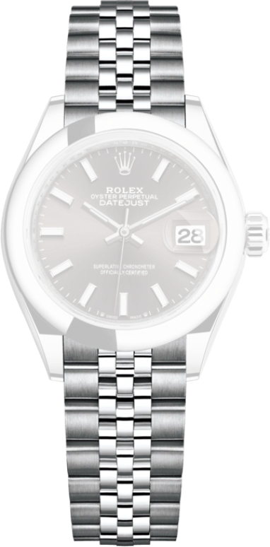 Rolex,Lady-Datejust 28mm,28mm,Stainless Steel,Grey,Automatic,Day,55hours,279160,279160-0009