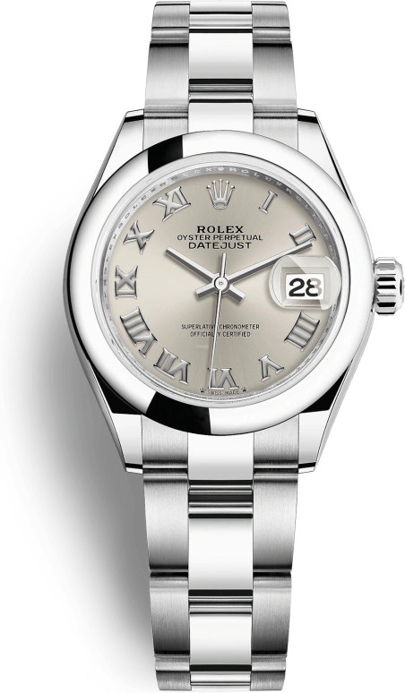 Rolex,Lady-Datejust 28mm,28mm,Oystersteel,Silver,Automatic,Day,55hours,279160,279160-0008