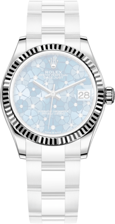 Rolex,Datejust 31 31mm,31mm,White Gold,Stainless Steel,Blue,Automatic,Day,55hours,278274,278274-0035