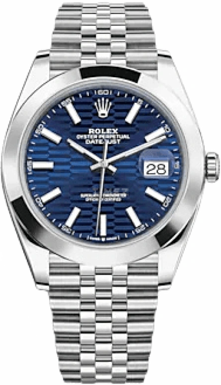 Rolex,Datejust 41 41mm,41mm,Stainless Steel,Blue,Automatic,Day,70hours,126300,126300-0024