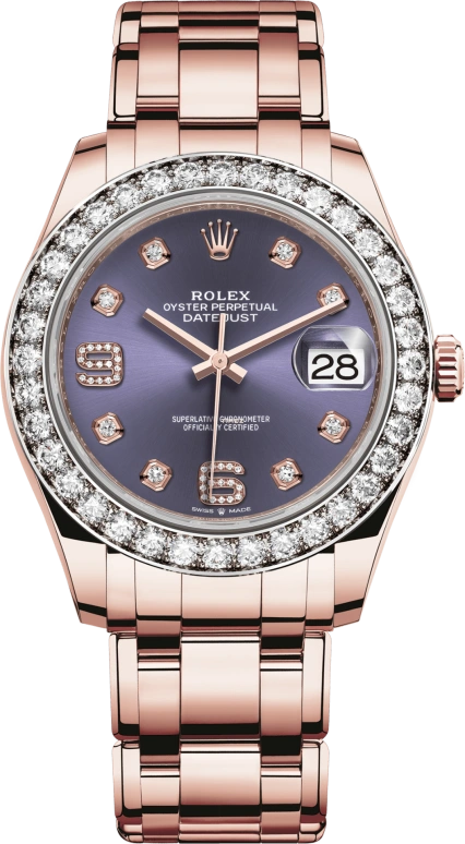 Rolex,Pearlmaster 39mm,39mm,Rose Gold,Purple,Automatic,Day,70hours,86285,86285-0004