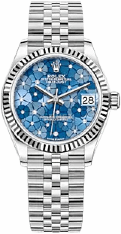 Rolex,Datejust 31 31mm,31mm,White Gold,Stainless Steel,Blue,Automatic,Day,55hours,278274,278274-0036