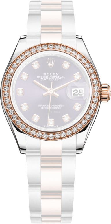 Rolex,Lady-Datejust 28mm,28mm,Rose Gold,Stainless Steel,Purple,Automatic,Day,55hours,279381RBR,279381RBR-0016