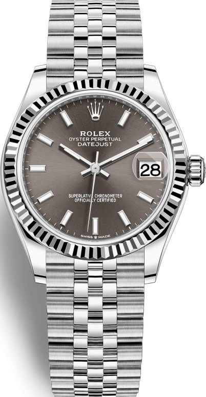 Rolex,Datejust 31 31mm,31mm,White Gold,Stainless Steel,Grey,Automatic,Day,55hours,278274,278274-0016