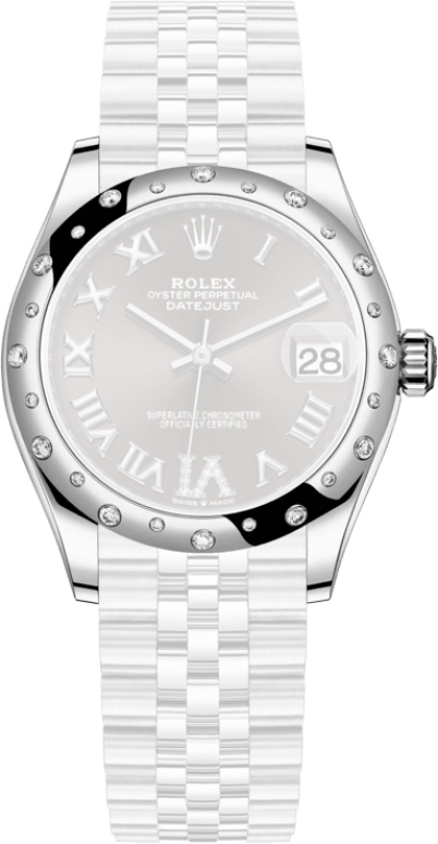 Rolex,Datejust 31 31mm,31mm,White Gold,Stainless Steel,Grey,Automatic,Day,55hours,278344RBR,278344RBR-0030