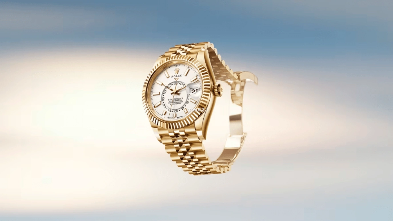 Rolex,Sky-Dweller 42mm,42mm,Yellow Gold,White,Automatic,Month,Day,Dule Time,336938,336938-0006