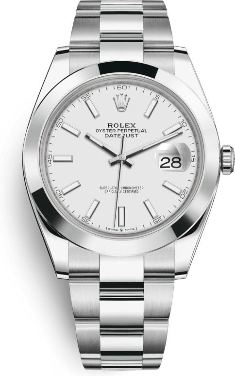 Rolex,Datejust 41 41mm,41mm,Stainless Steel,White,Automatic,Day,70hours,126300,126300-0005