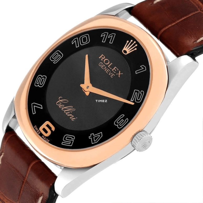 Rolex,Cellini 38mm,38mm,Stainless Steel,Rose Gold,Black,Handwound,Sapphire,Crystal Glass,Other,4233,4233/9BI