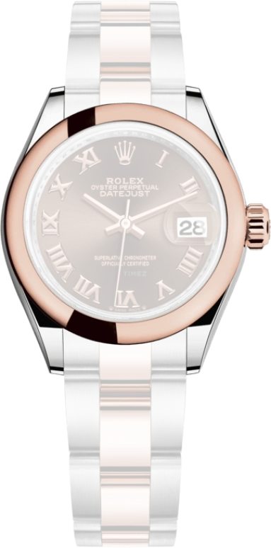 Rolex,Lady-Datejust 28mm,28mm,Everose Gold,Oystersteel,Brown,Automatic,Day,55hours,279161,279161-0010