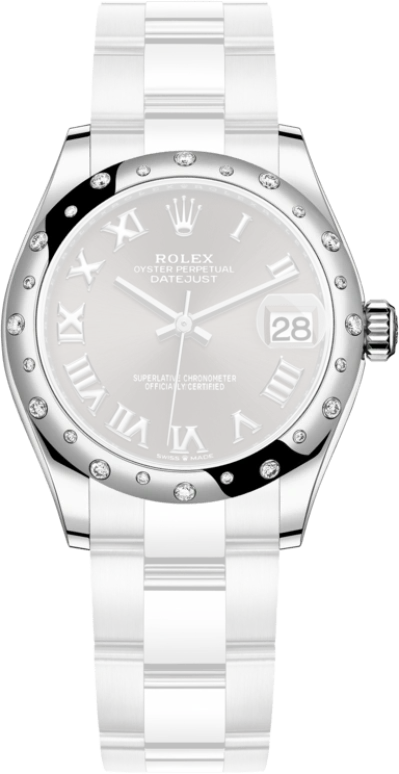 Rolex,Datejust 31 31mm,31mm,White Gold,Stainless Steel,Grey,Automatic,Day,55hours,278344RBR,278344RBR-0023