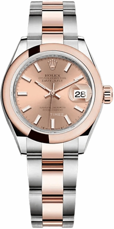 Rolex,Lady-Datejust 28mm,28mm,Rose Gold,Stainless Steel,Pink,Automatic,Day,55hours,279161,279161-0024