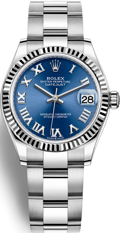 Rolex,Datejust 31 31mm,31mm,White Gold,Stainless Steel,Blue,Automatic,Day,55hours,278274,278274-0033