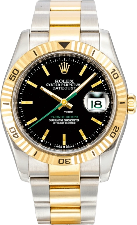 劳力士 日志型36 116263 Turn-O-Graph black Oyster Green Hand