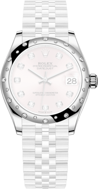Rolex,Datejust 31 31mm,31mm,White Gold,Stainless Steel,Pink,Automatic,Day,55hours,278344RBR,278344RBR-0034