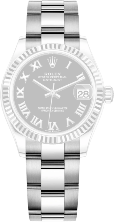 Rolex,Datejust 31 31mm,31mm,White Gold,Stainless Steel,Black,Automatic,Day,55hours,278274,278274-0001