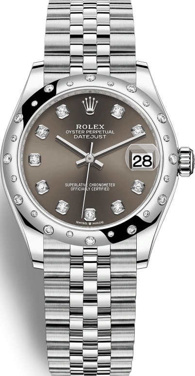 Rolex,Datejust 31 31mm,31mm,White Gold,Stainless Steel,Grey,Automatic,Day,55hours,278344RBR,278344RBR-0008