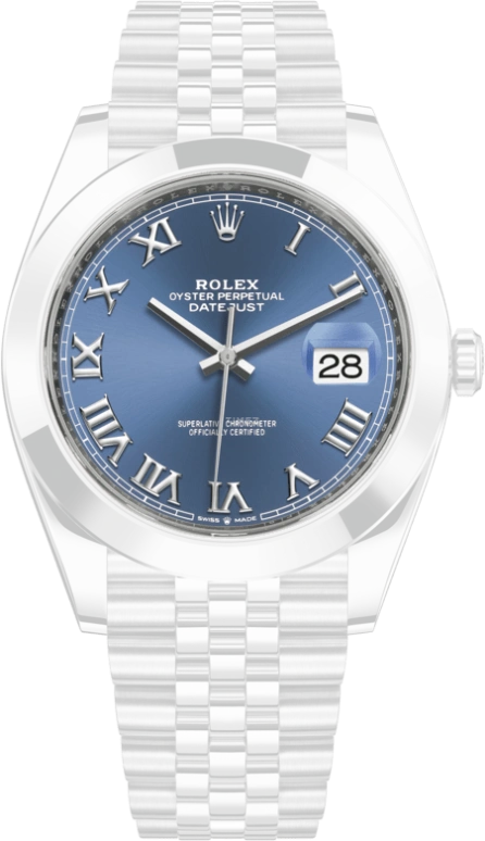 Rolex,Datejust 41 41mm,41mm,Stainless Steel,Blue,Automatic,Day,70hours,126300,126300-0018