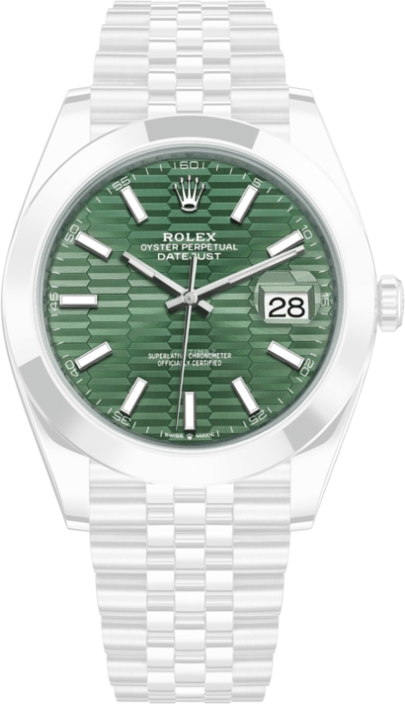 Rolex,Datejust 41 41mm,41mm,Stainless Steel,Green,Automatic,Day,70hours,126300,126300-0022